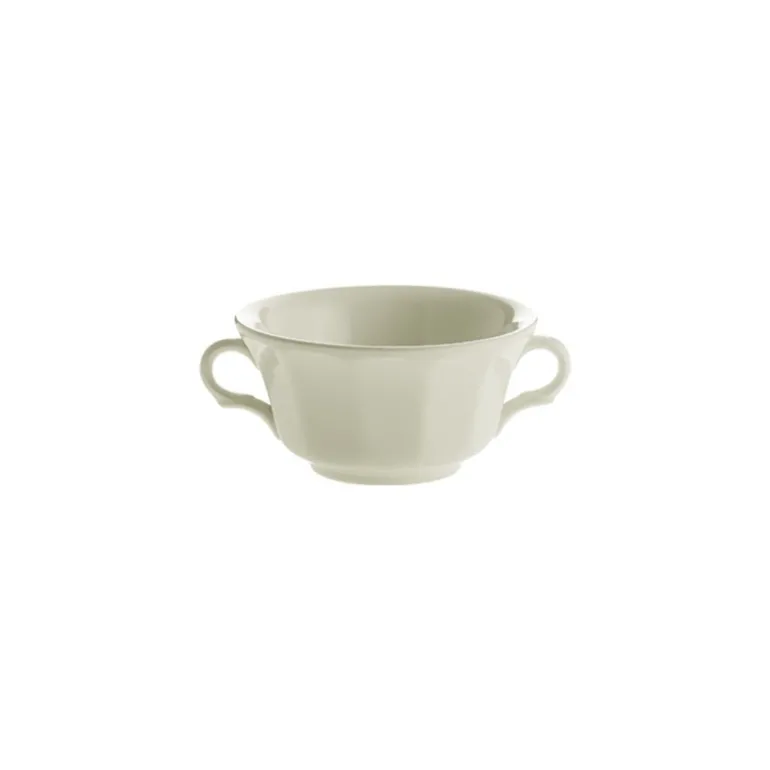 Set de 4 tazas de consomé con platillos colección Ochavada Blanca
