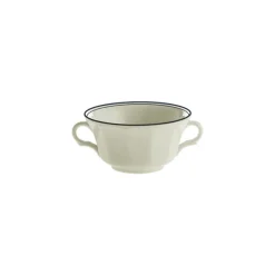 Set de 6 tazas de consomé con platillos colección Basic Line Blue