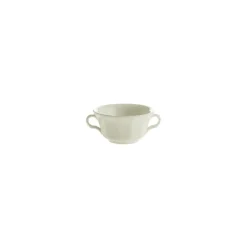 Set de 12 tazas de consomé con platillos colección Ochavada Blanca