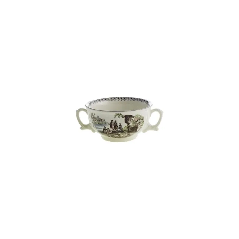 Set de 12 tazas de consomé con platillos colección Atenea