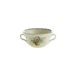 Set de 12 tazas de consomé con platillos colección Canasto Floral