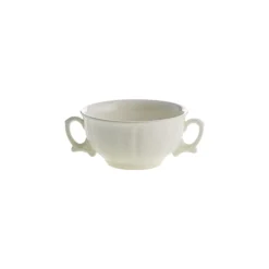 Set de 12 tazas de consomé con platillos colección Imperio Blanca