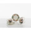 Set de 4 tazas de desayuno con platillos colección Bellavista