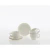 Set de 12 tazas de desayuno con platillos colección Imperio Blanca