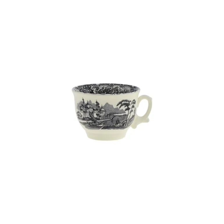 Set de 12 tazas de desayuno con platillos colección Negro Vistas