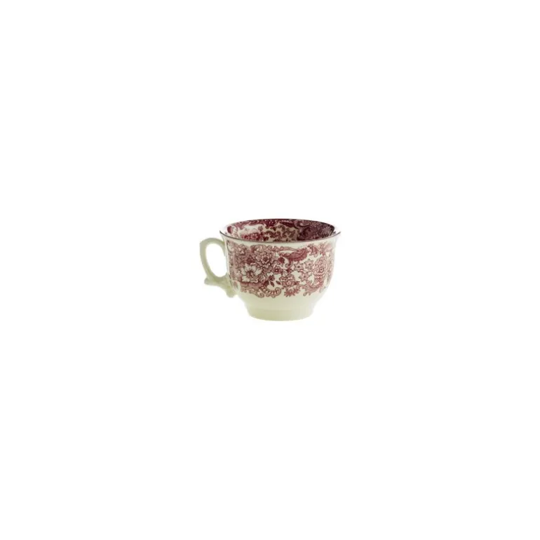 Set de 12 tazas de desayuno con platillos colección 202 Rosa