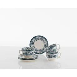 Set de 12 tazas de desayuno con platillos colección Ceilán