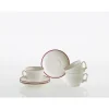 Set de 12 tazas de desayuno con platillos colección Basic Line Red
