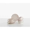 Set de 6 tazas de desayuno con platillos colección Flor de Lis Rosa