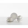Set de 6 tazas de desayuno con platillos colección Flor de Lis Azul