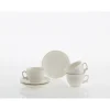 Set de 6 tazas de desayuno con platillos colección Ochavada Blanca