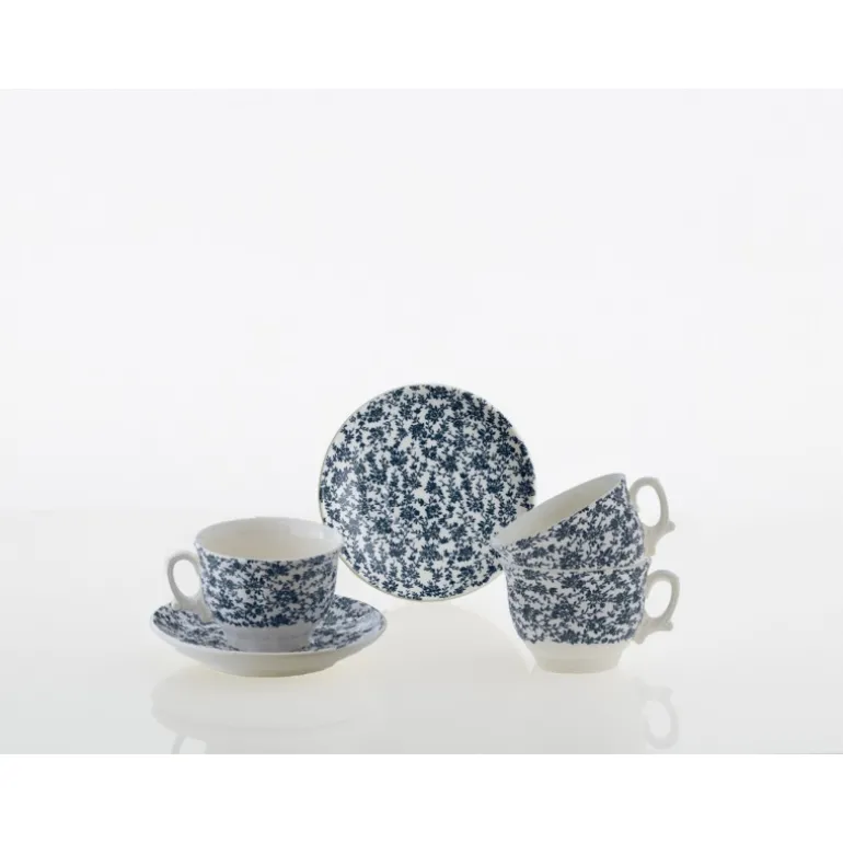 Set de 6 tazas de desayuno con platillos colección Laberinto