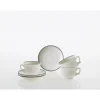 Set de 6 tazas de desayuno con platillos colección Basic Line Blue