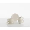 Set de 4 tazas de desayuno con platillos colección Aurora Blanca