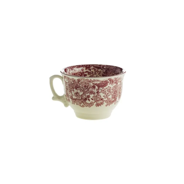 Set de 6 tazas de desayuno con platillos colección 202 Rosa