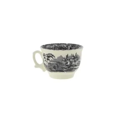 Set de 6 tazas de desayuno con platillos colección Negro Vistas