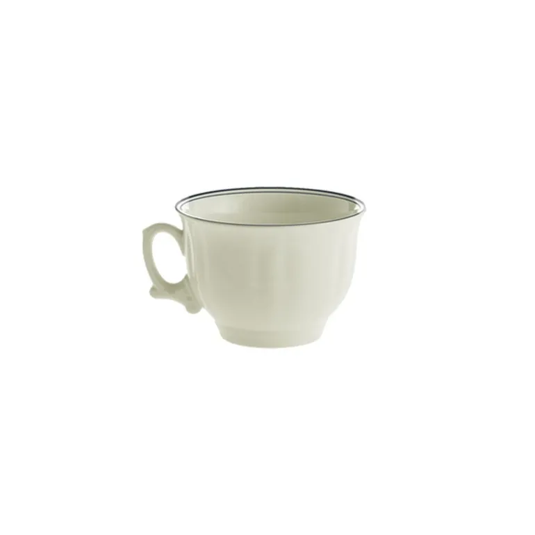Set de 6 tazas de desayuno con platillos colección Basic Line Blue