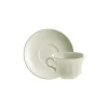 Set de 4 tazas de té con platillos colección Ochavada Blanca