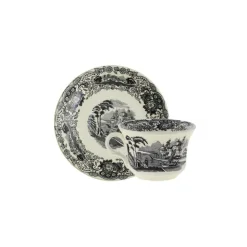 Set de 4 tazas de té con platillos colección Negro Vistas