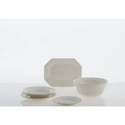 Vajilla completa de 20 piezas colección Ochavada Blanca