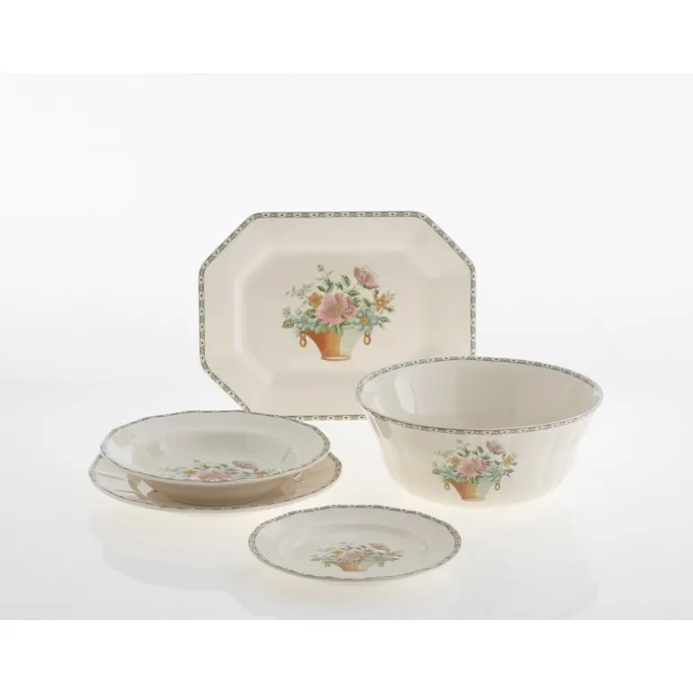 Vajilla completa de 20 piezas colección Canasto Floral