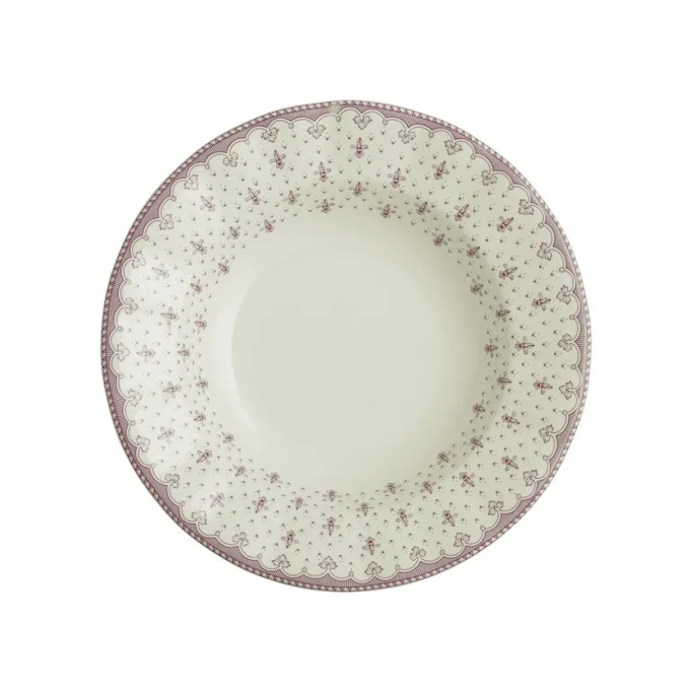 Vajilla completa de 20 piezas colección Flor de Lis Rosa