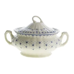 Vajilla completa de 42 piezas colección Flor de Lis Azul