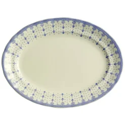 Vajilla completa de 56 piezas colección Flor de Lis Azul